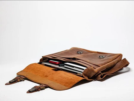 Coarse Leather Messenger - Image 10