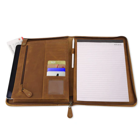Zip Up Leather Padfolio - Image 3